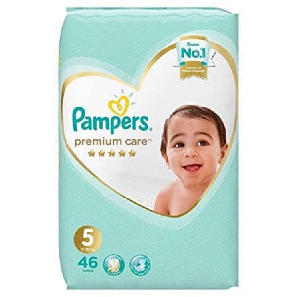 پوشک کودک پمپرز مدل Premium care چسبی سایز 5 بسته 46 عددی